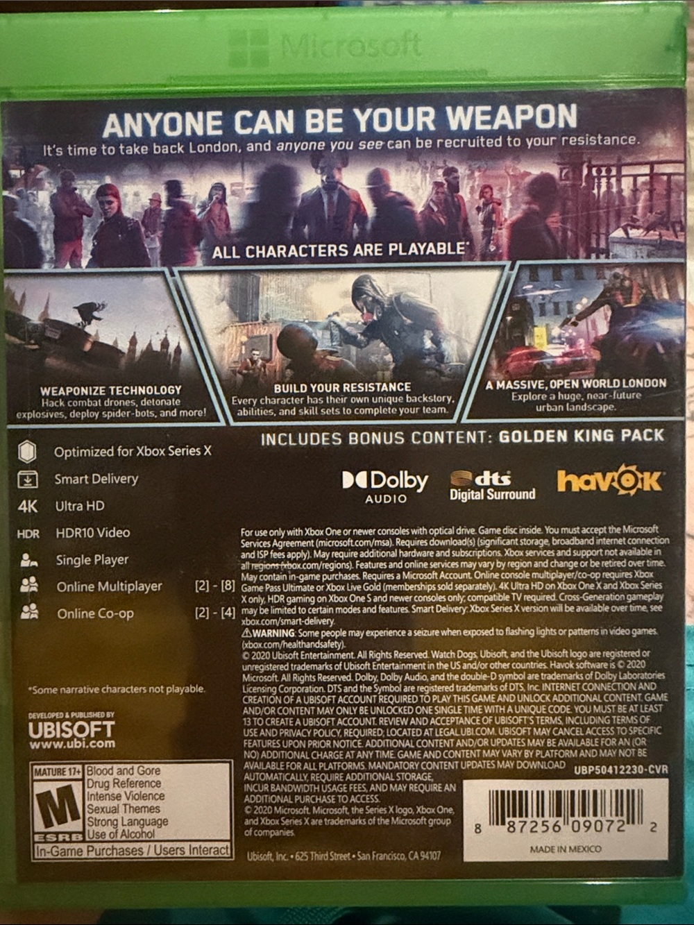 Watch Dogs: Legion & The Quarry Xbox One/Xbox Series X Game - Black, Green - Picture 2 of 11